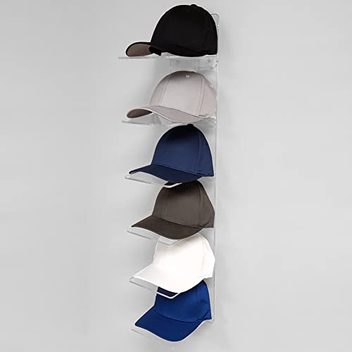 Ondisplay Luxe Acrylic Hat Rack Display - Wall Mounted Baseball Cap Organizer (Clear) #TOP3