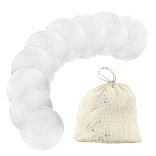 Lxtness 10 Piezas Discos Desmaquillantes Reutilizables en Fibra de Bambú,Material de fibra de bambú suave,Suave Antibacteriano Toallitas Ecologicos para Todo Tipo de Piel