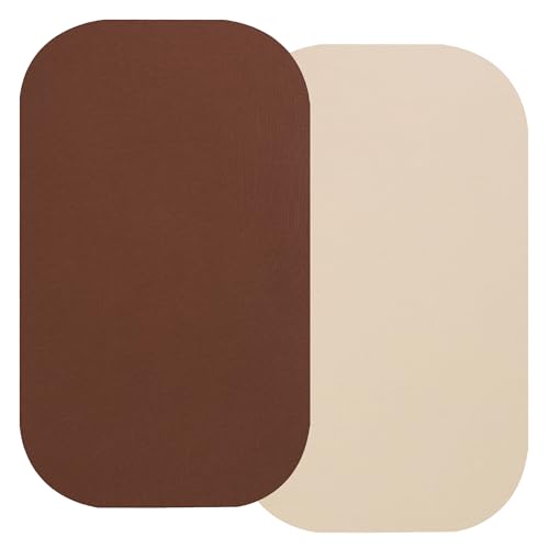Image of 100% Organic Cotton Bassinet Sheets Compatiable with Mika Mikcy & Baby Delight & Bedside Sleeper, Jersey Knit Fitted Sheets for Baby Boys and Girls, 2 Pack, Pale Yellow and Brown