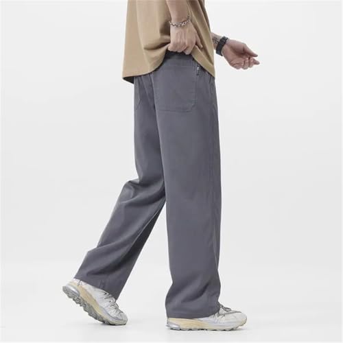 Men's Summer Thin Wide Leg Jeans Loose Straight Cut Trousers High Street Long Pants3