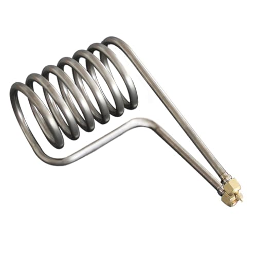 QUELECO Titanium Cooling Coil Cooler Evaporator Heat Exchanger for 1HP SeaWater Aquarium Chiller Fish Tank Seafood Pond (1HP-6.5turns)