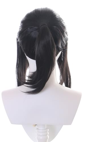 PL 502 czarne włosy, koński ogon, warkocz, 100 cm, tradycyjna fryzura dla Wei Wuxian Grandmaster Demonic Cosplay peruka peruka anime manga