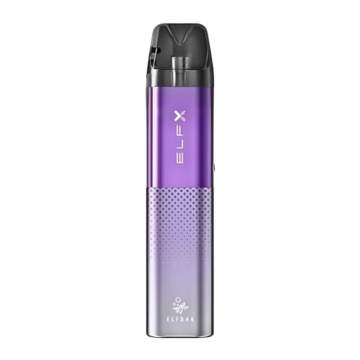 ELFBAR ELFX Vape Kit - E-cigarette Starter Vape Kit, Long Lasting 1000mAh Battery, 30W Max Output, RDTL and MTL Vaping, Inhale Activation, Adjustable Airflow, USB Type-C Charging, No Nicotine (Purple)