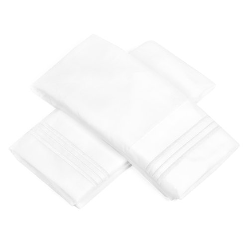 Sweet Home Collection 1500 Series Egyptian Quality Deep Pocket Pillowcase, King, White