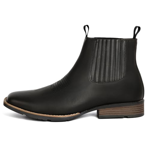 Image of Cowboy Boots For Men Square Toe Ankle Boots