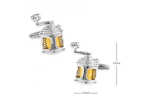 MRCUFF Fishing Reel Fish Rod Fisherman Pair of Cufflinks Presentation Gift Box & Polishing Cloth2