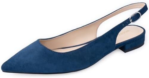 WONDERWAY Women Slingback Flat Pointed Toe Shoes for Dressy,Casual,Work,Wedding