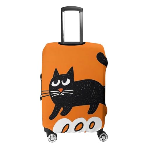Carry on Luggage Cover Black Cat Suitcase Covers for Luggages Tsa Approved Travel Luggage Sleeve Protector Elastic Suitcase Protector Anti-Scratch Washable Fits 19-30 Inch Case -S4