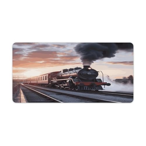Steam Train Depart Sunset Pad Grande con Base Antideslizante