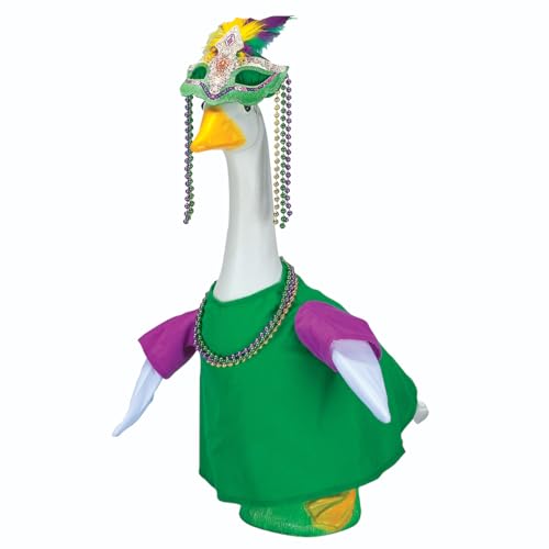 Gaggleville Mardi Gras Goose Outfit Fits Large 23 H Statue by Fox Valley Traders