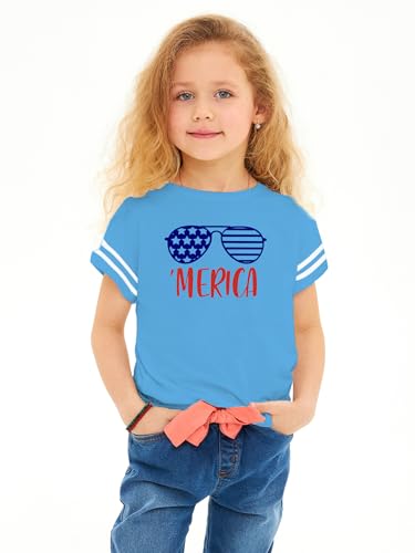 Image of Ithalt Toddler Boys Girls American Flag Shirts 4th of July Tshirt Kids USA Patriotic Tee Independence Day Outfit(3-7y)