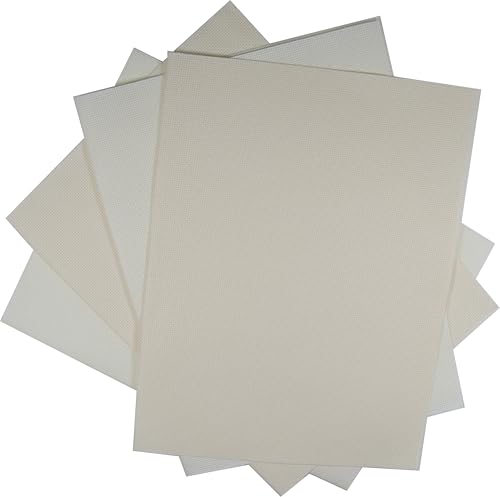 Image of KCS 4 /6 pc of 12 inch x 18 inch 30cmx45cm 16CT Counted Cotton Aida Cloth Cross Stitch Fabric (Antique White+Cream, 4 pc)