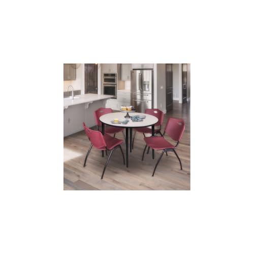 HomeStock Rococo Romance 48" Round Breakroom Table with Black Base