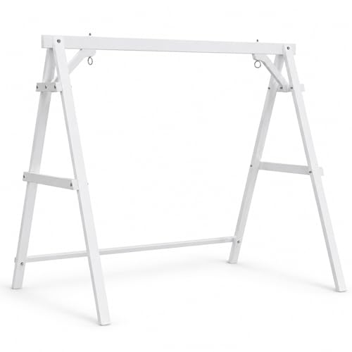 Image of VINGLI 6.9FT Wooden Porch Swing Frame for 5FT Swing, White