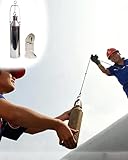 Elitix Probenehmer Kraftstoffprobenahmeflaschen Aus Metall für Boote (Diesel), Ölprobenahmebecher-Set mit Seil, Öldetektions-/ Petrochemie-Probennehmerbecher(500ml,Steel)