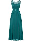 BeryLove Abendkleider Lang Brautkleid Standesamt Abschlusskleid Cocktailkleid 7025 Peacock Green XS