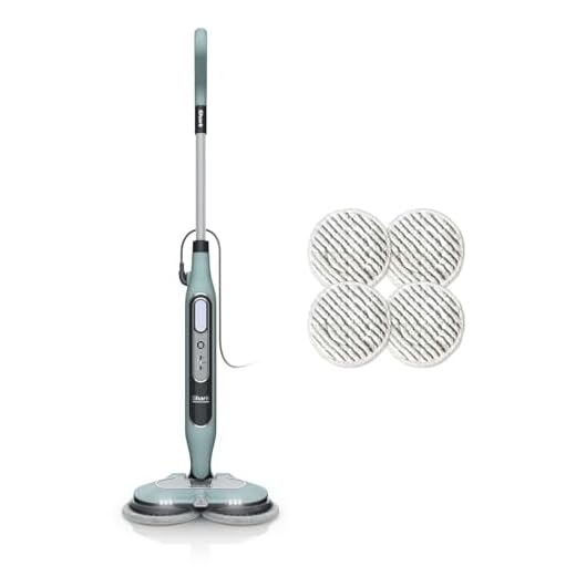 Shark Dampfreiniger Mop, automatisch, mit Steam Blaster und 6 Schmutzfänger-Pads, 3 Dampffunktionen, Flecken- und Schmutzentfernung, für alle versiegelten Hartböden, 8 m Kabel, Salbei-Grün, S8201EUCP