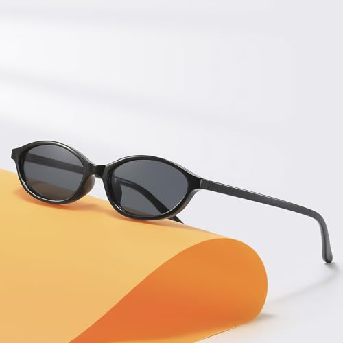 Retro Oval Cat Eye Sunglasses for Women 90s Y2K Lightweight Plastic Frame UV400 Protection Narrow Oval3