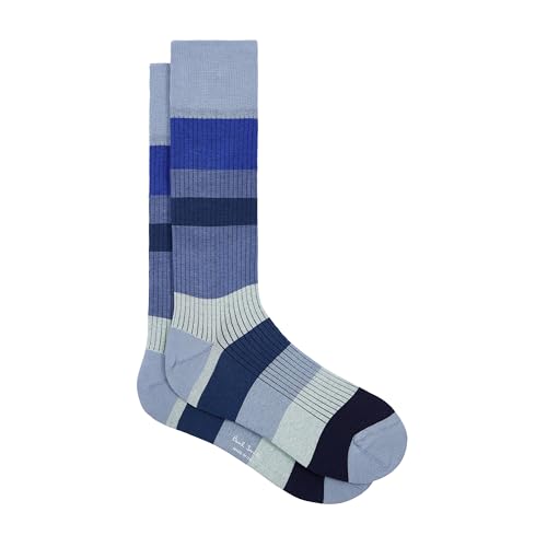 PS Paul Smith Men's Iggy Ribbed Ankle Socks, Turquoise, One Size