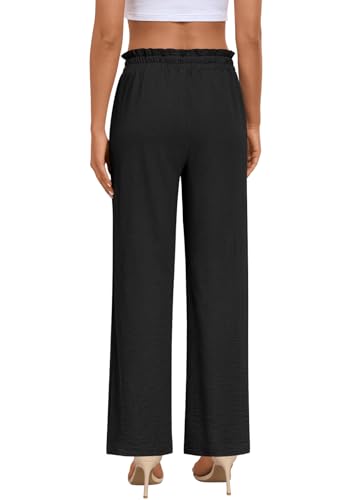 Anymeet Womens Pants Wide Leg Palazzo Loose Pants with Pockets Causal Trendy Summer Outfits M-3XL3