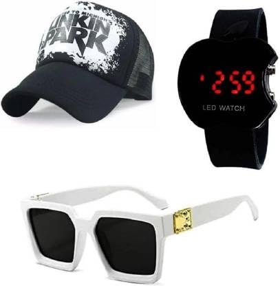 LAVISHABLE Pack of 3 Stylish Dial Watch, Stylish Sport Baseball Cap & Stylish Aviator Sunglass for Men's and Boy's GFMN-1147(3-COMBO-GFMN1189_bzr)-picture-61
