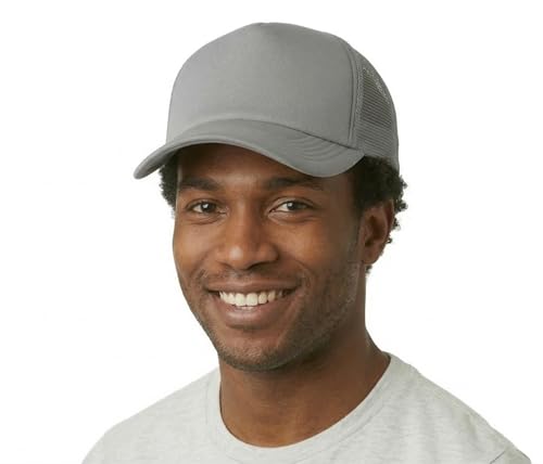 Image of NYFASHION101 Plain Mesh Trucker Hat - Breathable 6-Panel Daily Snapback Cap, Customizable Ideal for DIY Embroidery & Patches