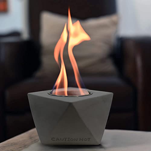 Mavalzy Table Top Fire Pit, Tabletop Rubbing Alcohol Fireplace Mini Smokeless Indoor Outdoor Fire Pit Portable Fire Concrete Bowl Pot Fireplace #TOP25