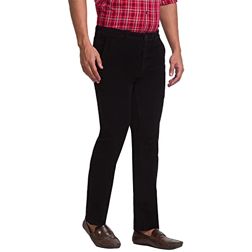 Image of Colorplus Men's Cotton Blend Solid Pattern Contemporary Fit Flat Front Casual Trouser