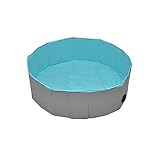 犬用プール 破れない 小型犬 中型犬 大型犬 ペット用プール 小さい 大きい バスタブ たらい (160ｃｍ, グレー×エメラルドグリーン)