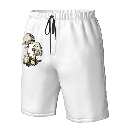 CUTEDWARF Colored Mushrooms Summer Board Shorts Mens Beach Swim Trunks Casual Swimwear