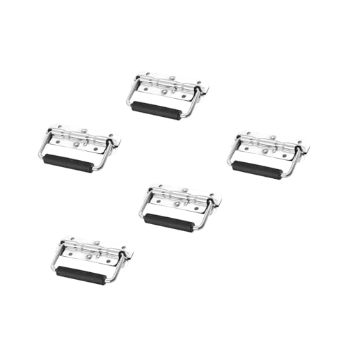 BinZyronic 折りたたみハンドル 5個セット ? スプリング式収納ボックス用頑丈取っ手 省スペース設計でキャビネットにも設置可能 (D)
