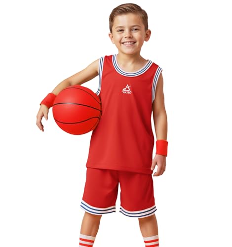 Image of AKIBA Basketball /volley ball Jersey Set for Kids (RED, 13Y-14Y)