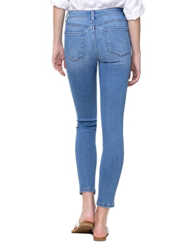 VERVET by Flying Monkey Blue Fading Whiskering Wash Skinny Denim Jeans Mid-Rise3