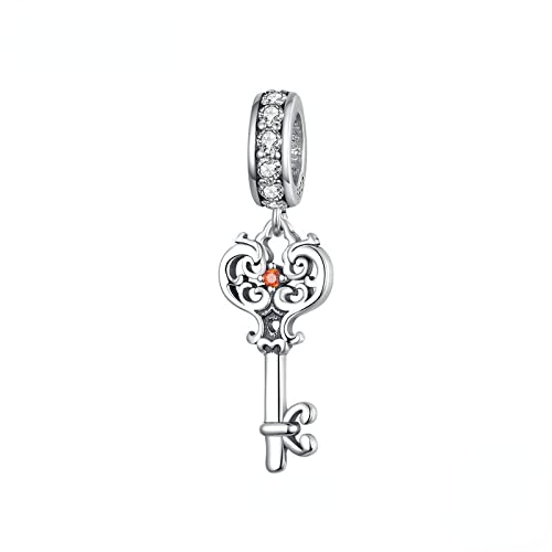 Pendentif clé pour collier femme en argent sterling 925 motif vintage