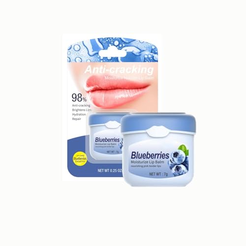 Natural Honey Balm Lip Balm - Lip Sleeping Mask, Baume À Lèvres Hydrate Profondément, Empêche La Sécheresse, Exfolie La Peau Morte Et Réduit Les Lignes Finer (Blueberry, 7g)