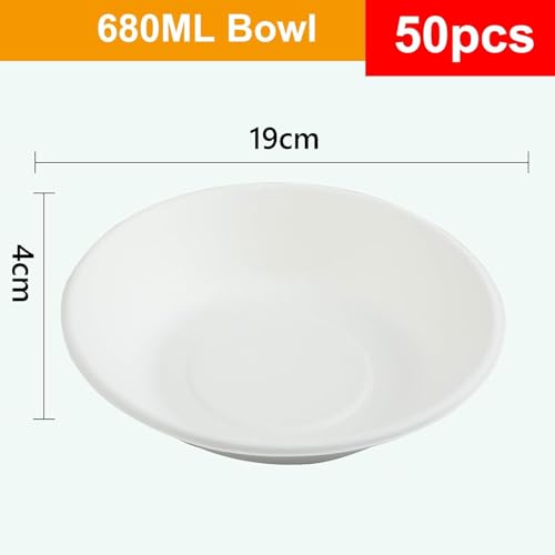 Miniatura 2 de 50 Cuenco Para Sopa De Caña De Azúcar Cuencos De Cartón Desechables Cuencos Desechables Para Sopa Vajilla Desechable Cuencos Para Sopa Para Fiestas Y Picnics 680ml 23oz Sin Plástico Y