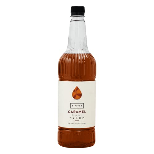 Simply Caramel Syrup Vegan & Nut Free Flavoured Syrup for Coffee Cocktails & Baking (1 Litre)