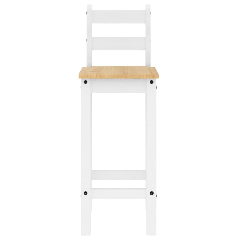 vidaXL Set de Bar 3 Piezas Madera Maciza de Pino Blanco, Set de Bar, Mesa y taburetes Altos, Mesa y sillas de Bar, Mesa y taburetes de Bar