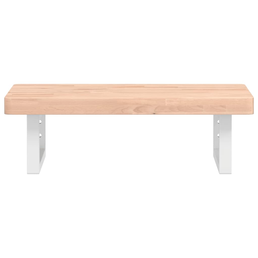 Piano lavabo in legno massiccio di faggio, 60 x 40 cm, con supporto