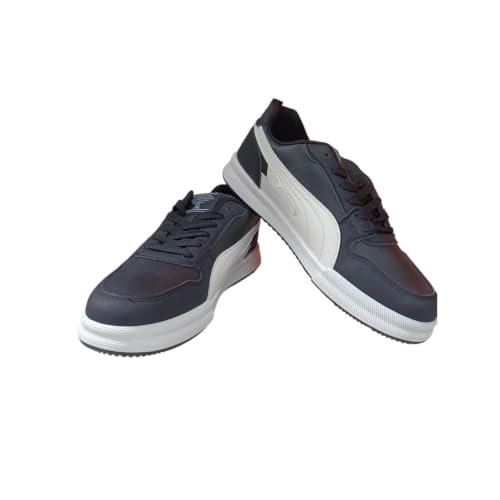 Image of Low-Top Lace-Up Sneakers, Multicolour Colourblock, Synthetic Leather