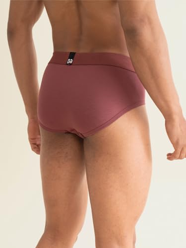 DAMENSCH Men's Regular Fit Solid Cotton Briefs for Men Pack of 3 | Combed Cotton, Stretchy Fabric, Anti-Bacterial and Microfibre Waistband