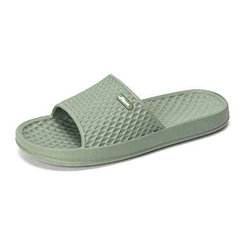 Image of FUNKYMONKEY Men's Shower Slides - Non Slip Quick Drying Sandals for Men - Lightweight Pool Beach Bathroom Slippers Indoor Outdoor