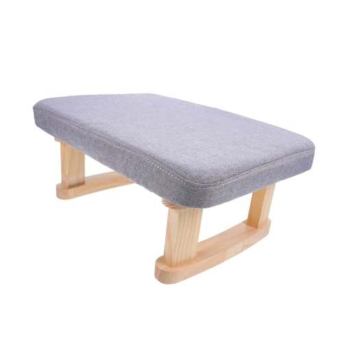 Tabouret multifonction STOBAZA en tissu et bois avec base solide - 2