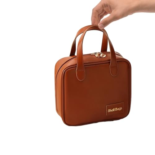 女性女の子のためのハンドル旅行化粧品オーガナイザー付きポータブル PU 化粧収納袋