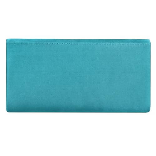 Image of Evening Bags For Women Pleated Satin Rhinestone Brooch Prom Clutch Purse With Detachable Chain Strap