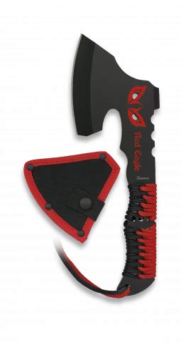 Hacha Red Eagle Total 26 cm para Caza, Pesca, Camping, Outdoor, Supervivencia y Bushcraft Albainox 32280 + Portabotellas de regalo