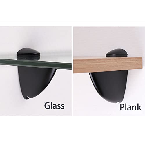 2 Pcs Adjustable Wood/Glass Floating Shelf Brackets Wall Mount, Black #TOP4
