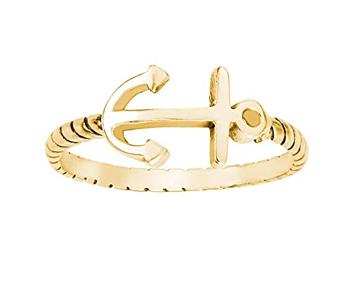 CloseoutWarehouse 925 Sterling Silver Anchor of Soul Ring (Comes in Colors)3