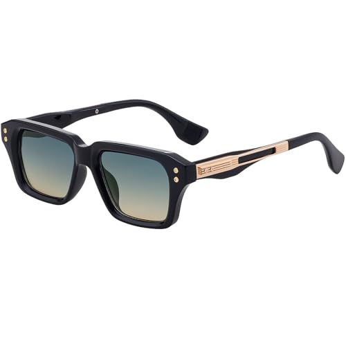 Image of AIEYEZO Rectangle Sunglasses for Men Women Fashion Square Frame Sun Glasses 90's Retro Designer Shades