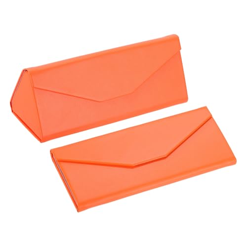 Image of PATIKIL Foldable Glasses Case, Triangle Magnetic Sunglasses Organizer Case PU Leather Hard Eyeglass Case for Women (2 Pcs)